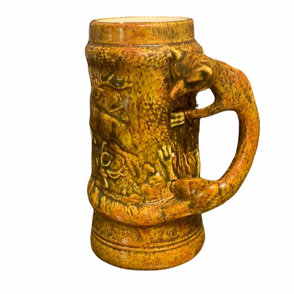 1971 wilderness scene handmade beer mug